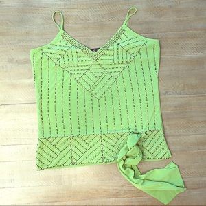 Fancy beaded green camisole.
